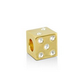 Lauren G. Adams Gabriella Gold Dice Charm Bead W/ Clear Crystal Dots